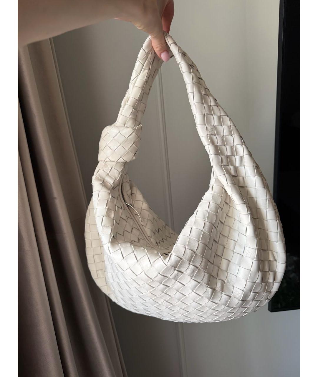 BOTTEGA VENETA Белая кожаная сумка через плечо, фото 2