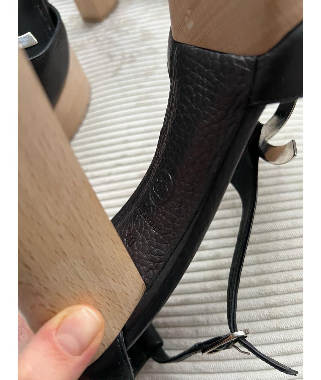 CHANEL Черные кожаные босоножки, фото 6
