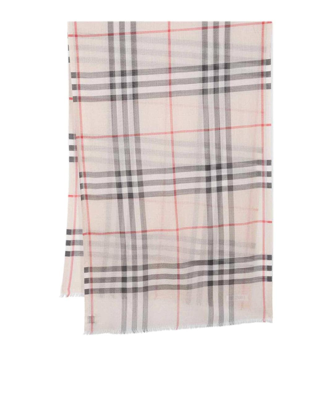 BURBERRY Серый шерстяной шарф, фото 3