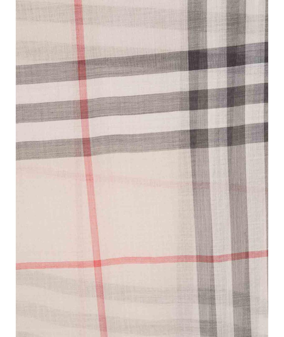 BURBERRY Серый шерстяной шарф, фото 2