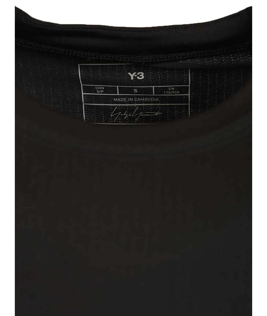 Y-3 Черная синтетическая футболка, фото 3