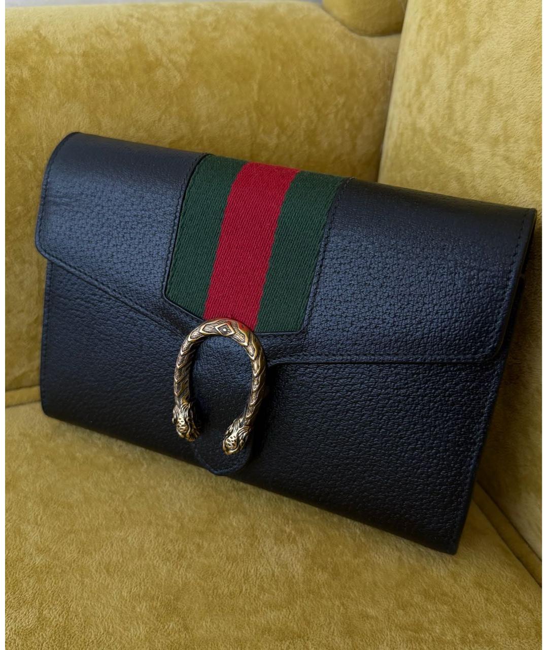 GUCCI Черная кожаная сумка через плечо, фото 2