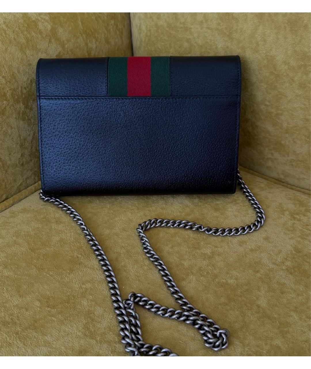 GUCCI Черная кожаная сумка через плечо, фото 3