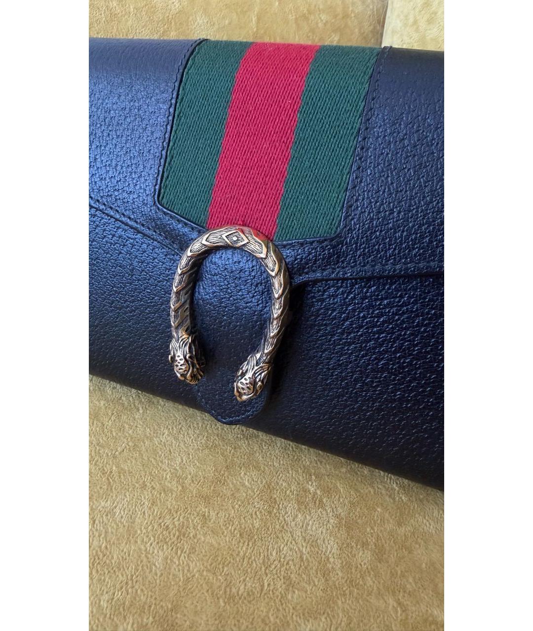 GUCCI Черная кожаная сумка через плечо, фото 6