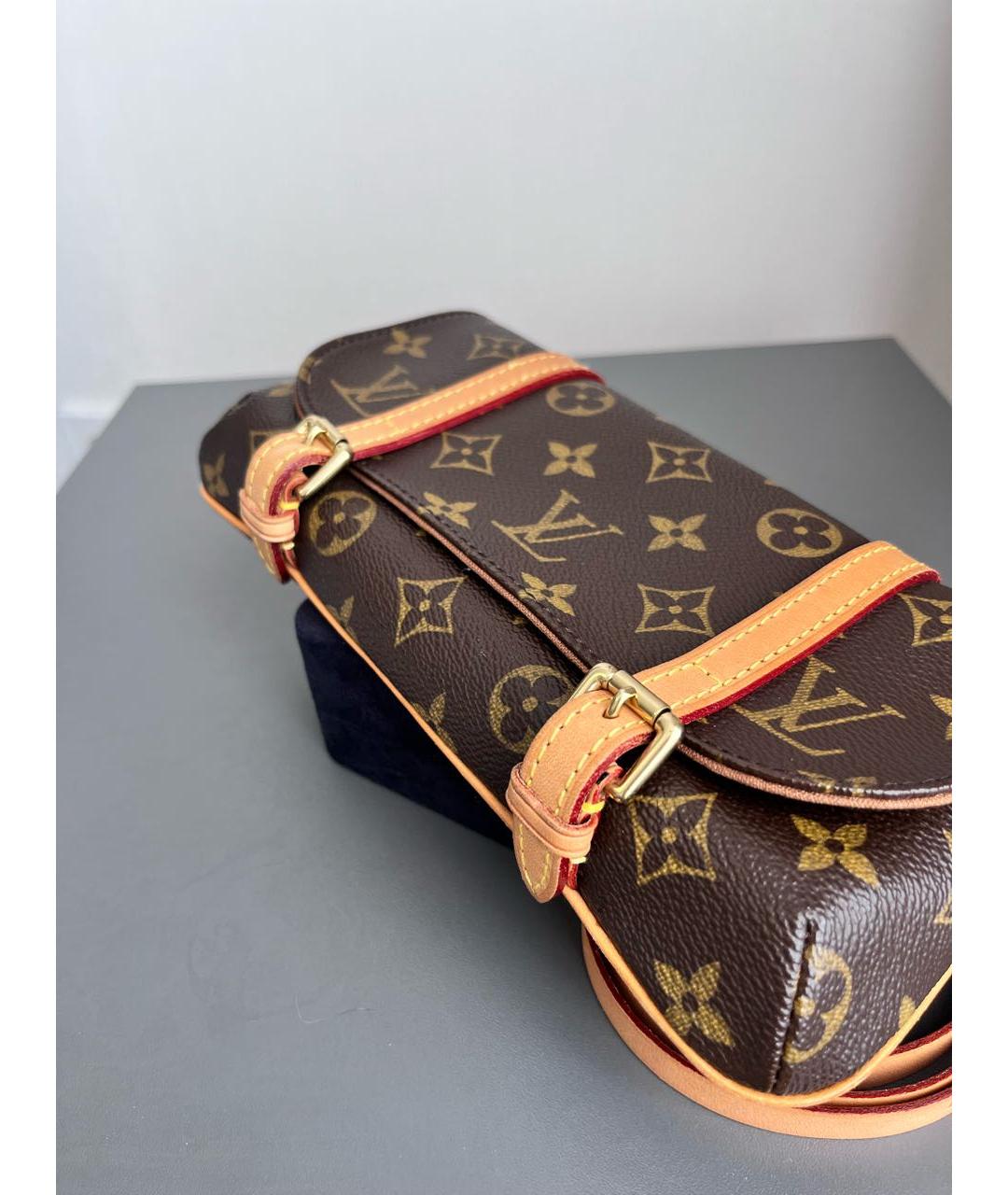 LOUIS VUITTON Коричневая кожаная поясная сумка, фото 5