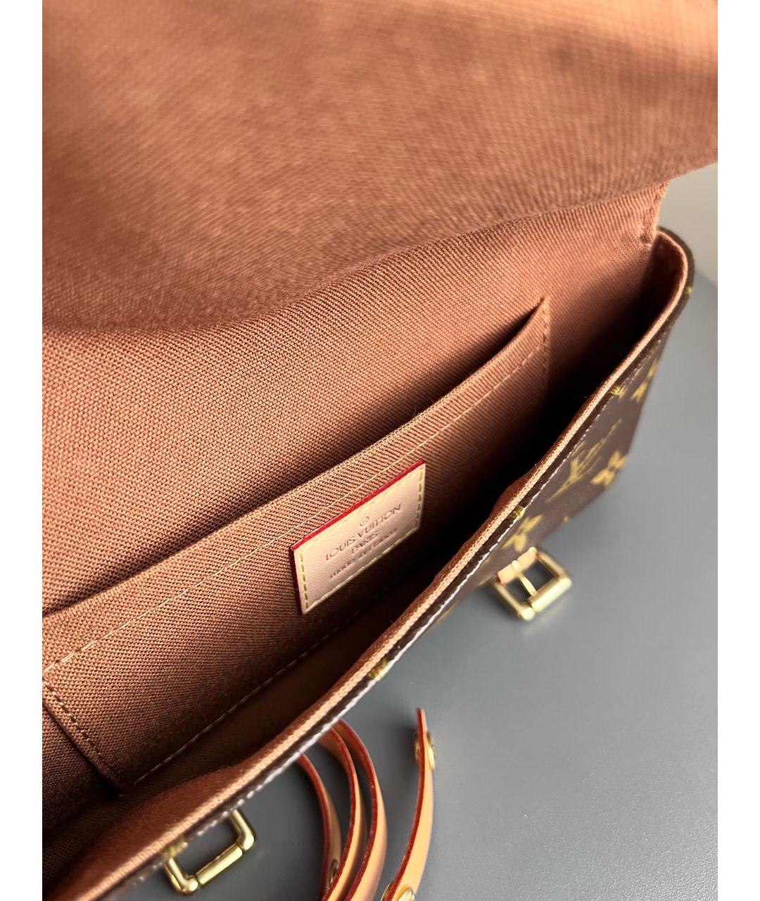 LOUIS VUITTON Коричневая кожаная поясная сумка, фото 4