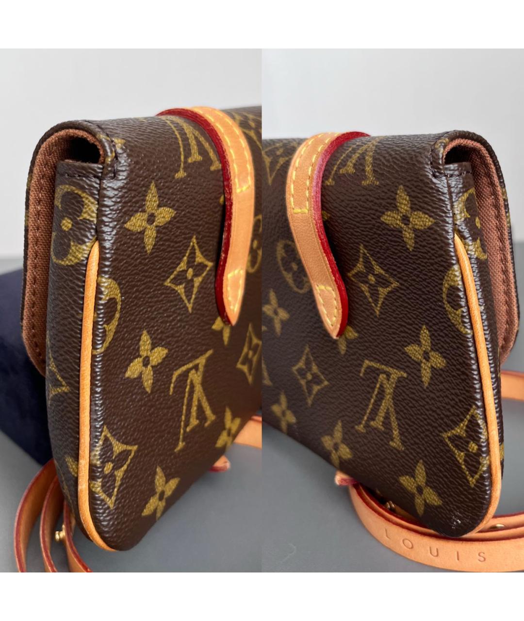LOUIS VUITTON Коричневая кожаная поясная сумка, фото 6