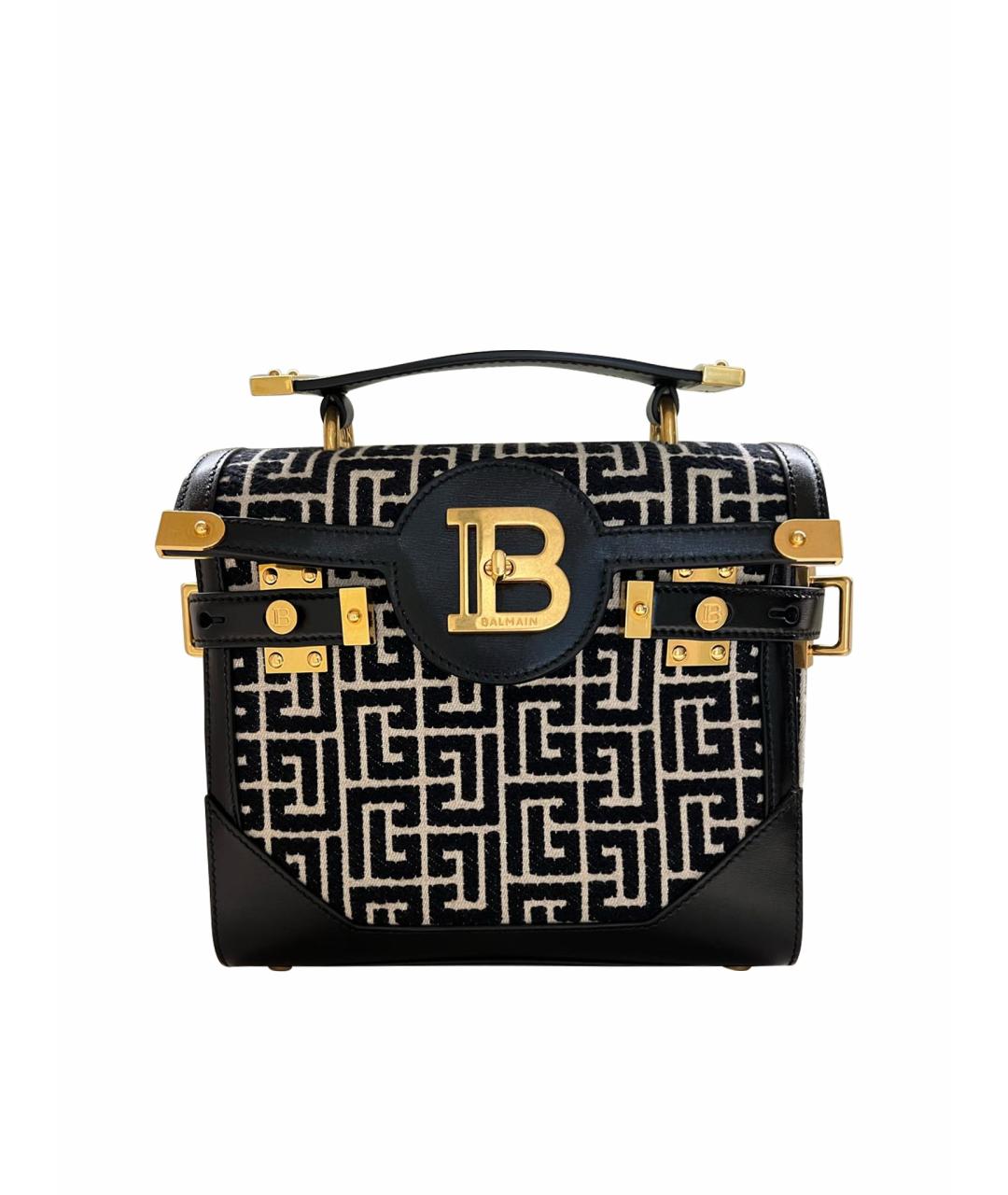 BALMAIN Темно-синяя жаккардовая сумка на плечо, фото 1