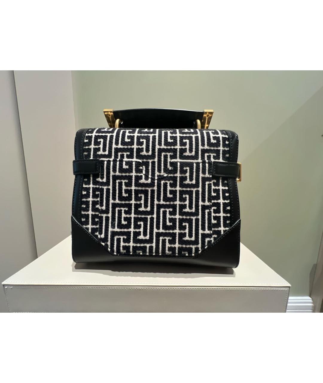 BALMAIN Темно-синяя жаккардовая сумка на плечо, фото 2