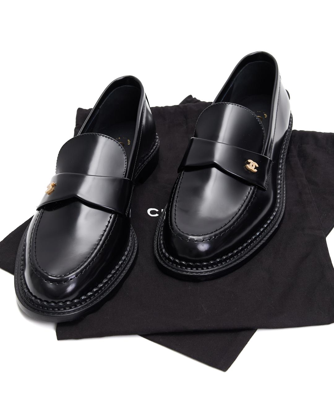 CHANEL Черные кожаные лоферы, фото 7