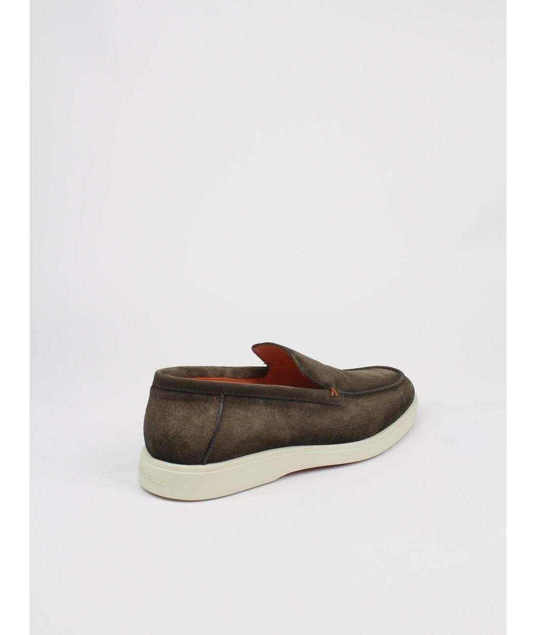SANTONI Коричневые нубуковые лоферы, фото 3