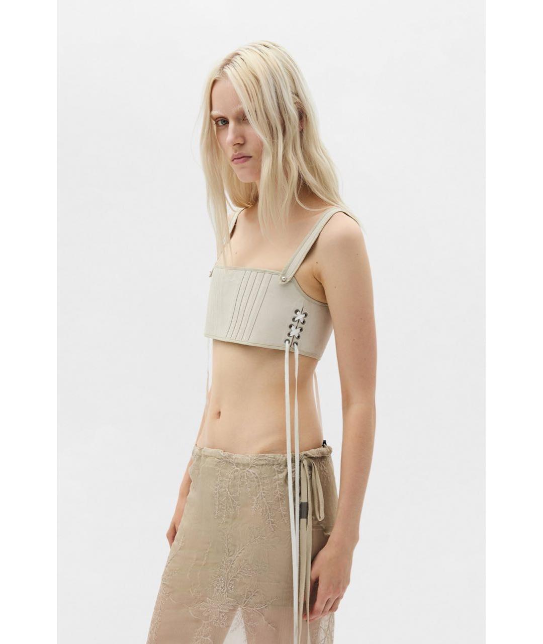 ANN DEMEULEMEESTER Бежевый хлопковый корсет, фото 3