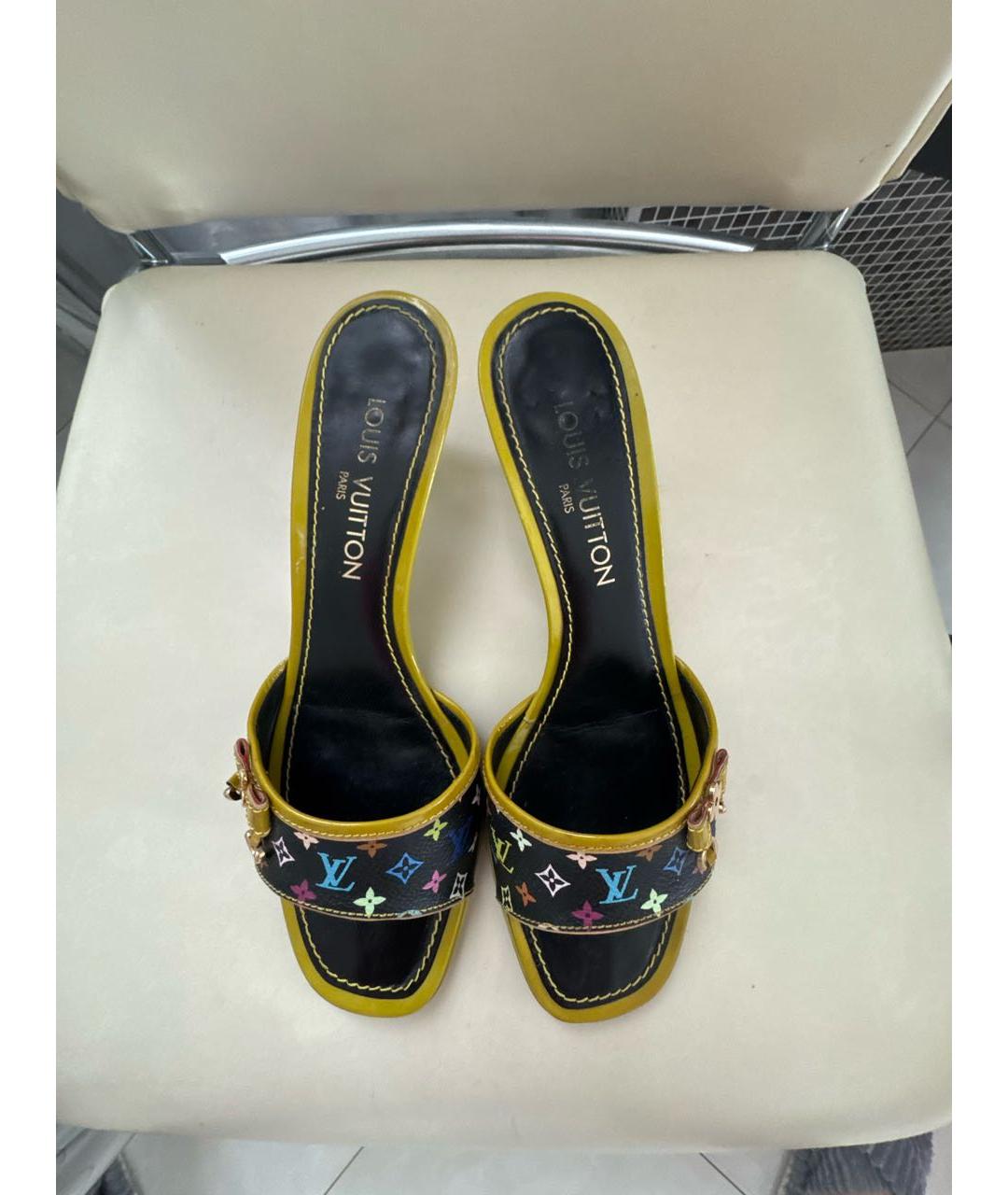 LOUIS VUITTON Мульти кожаные мюли, фото 3