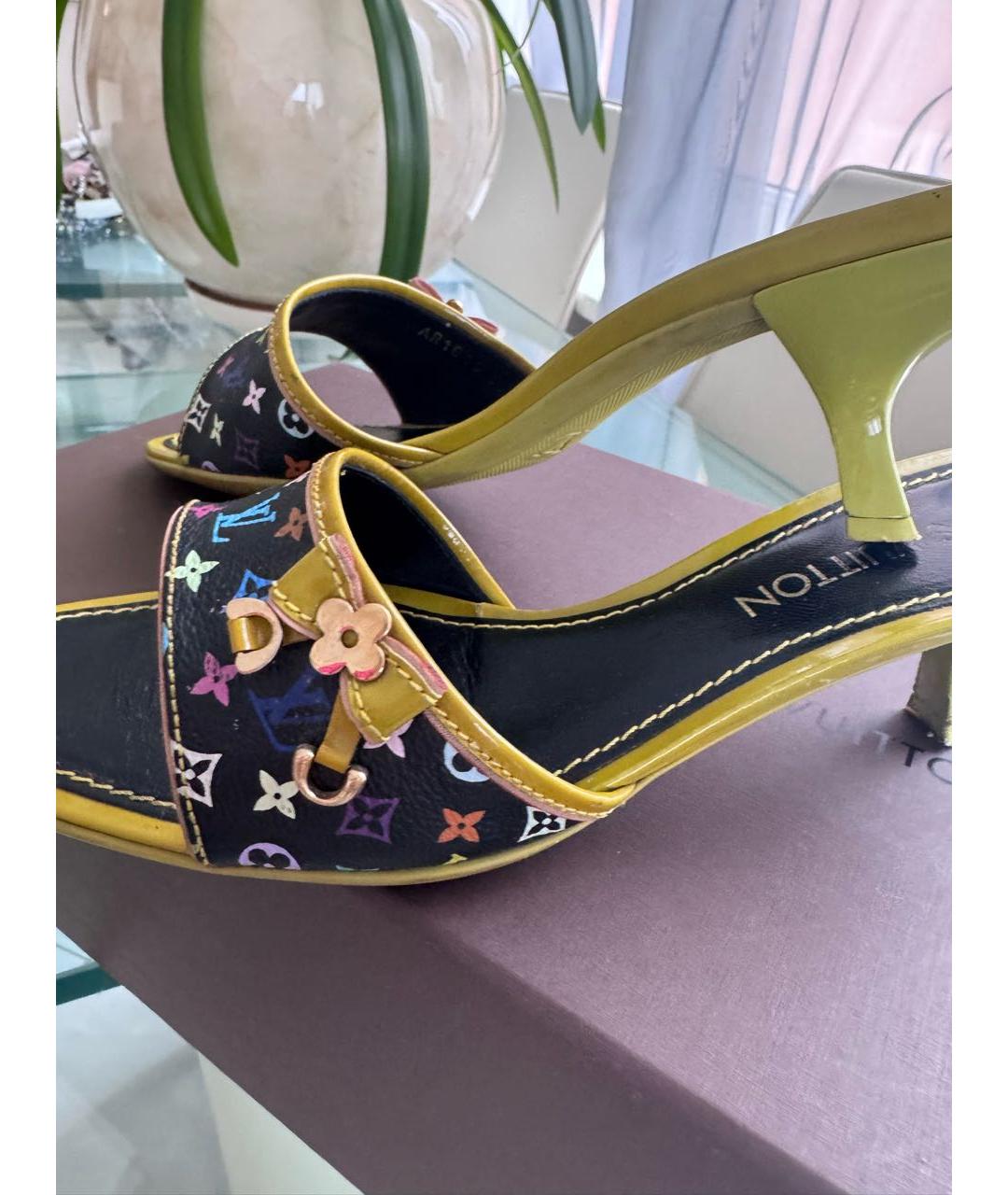 LOUIS VUITTON Мульти кожаные мюли, фото 5