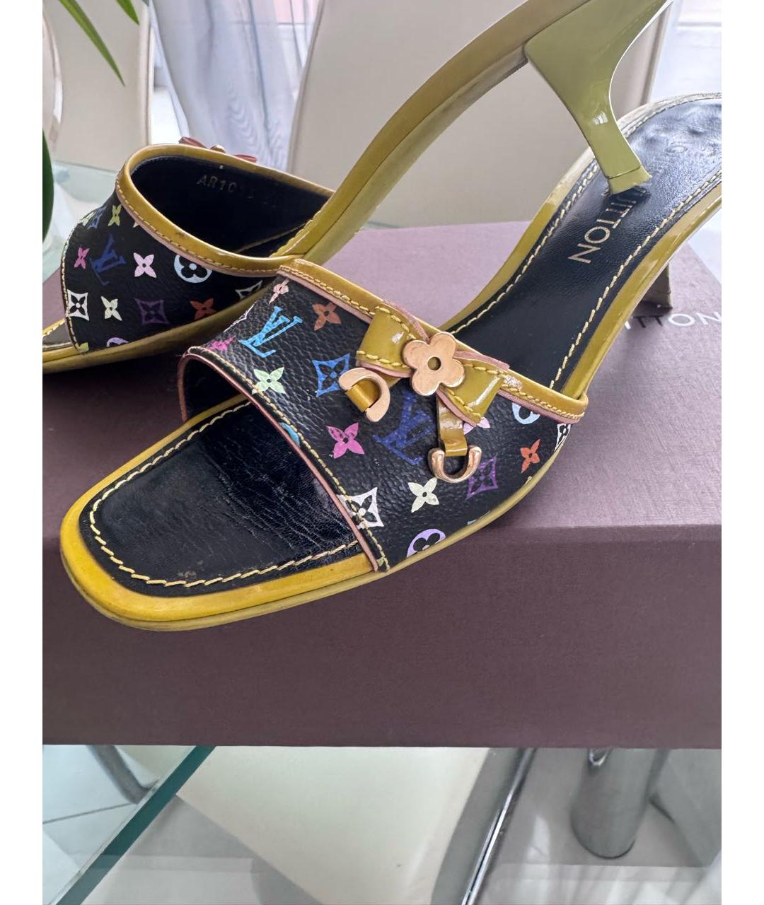 LOUIS VUITTON Мульти кожаные мюли, фото 7