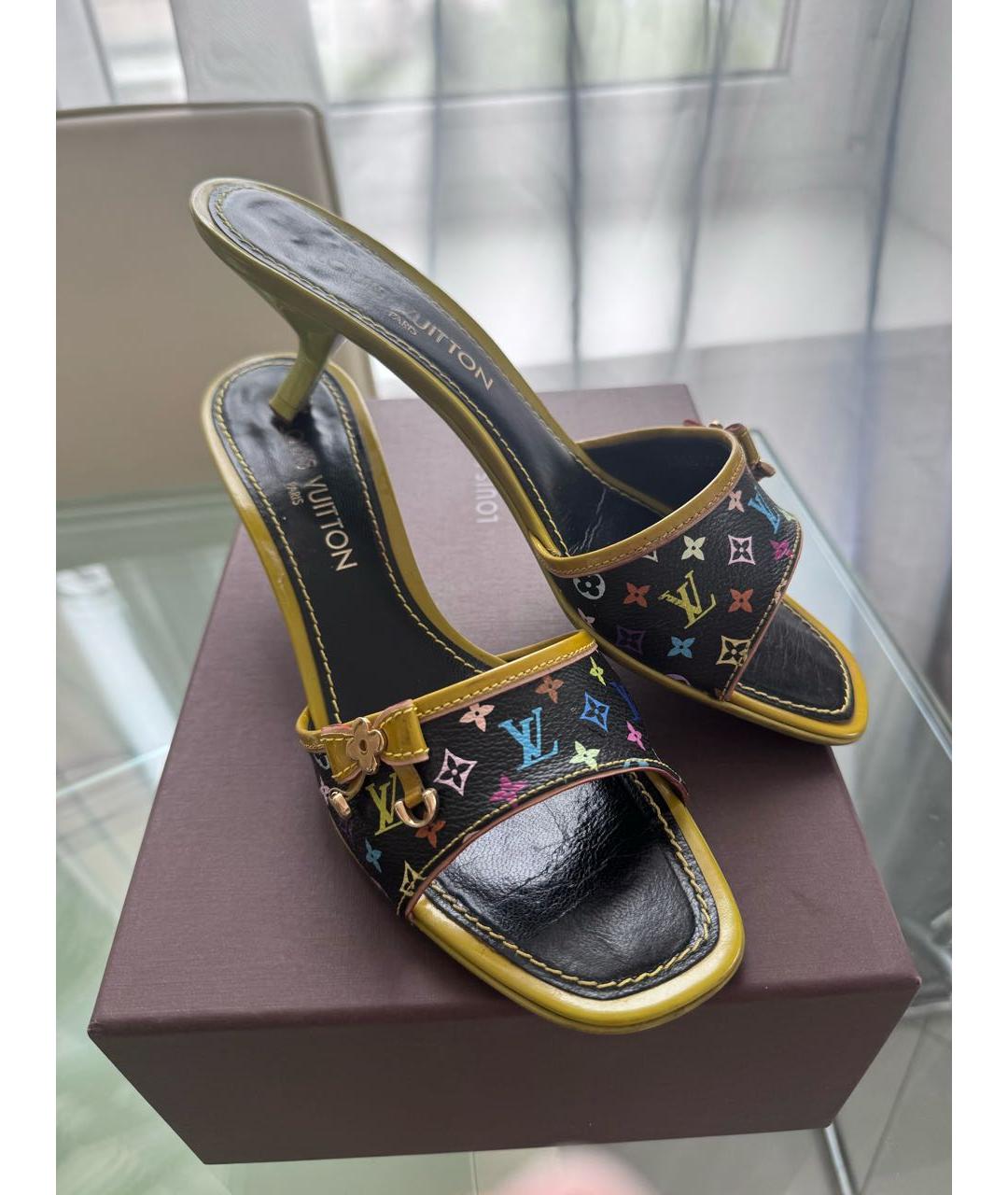LOUIS VUITTON Мульти кожаные мюли, фото 6