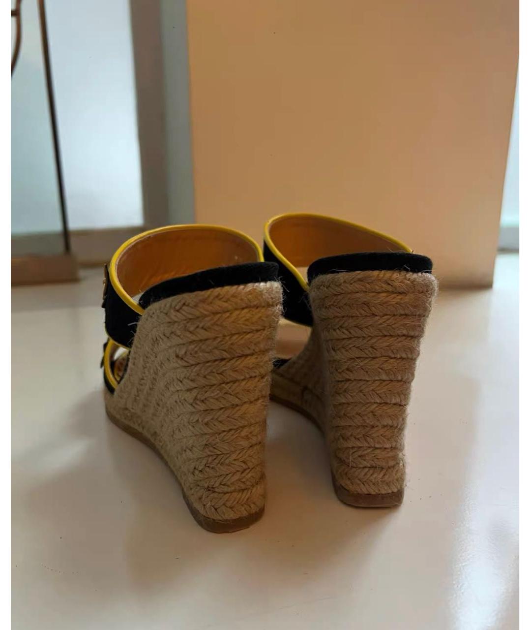 LOUIS VUITTON Черные кожаные сабо, фото 4