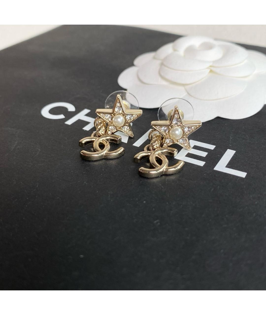 CHANEL Золотые серьги, фото 6