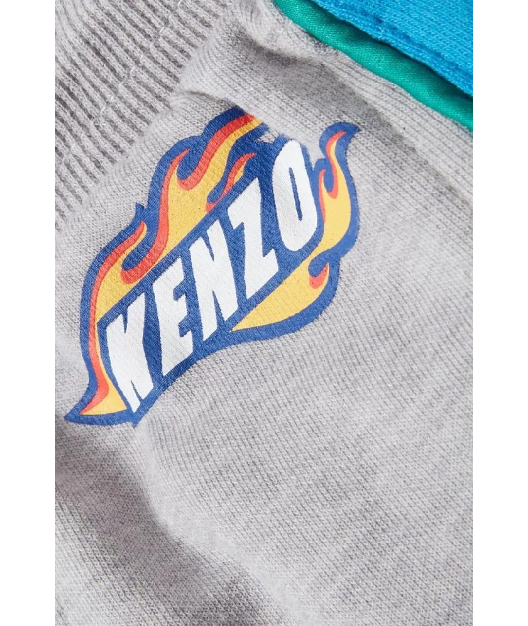 KENZO Серые хлопковые брюки и шорты, фото 3