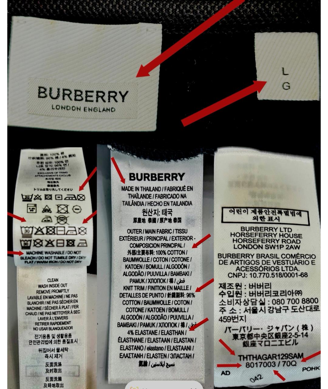 BURBERRY Черное хлопко-эластановое поло с коротким рукавом, фото 3