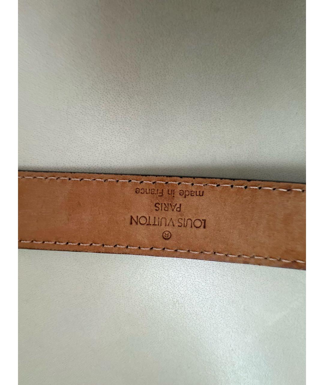 LOUIS VUITTON Черный кожаный ремень, фото 3