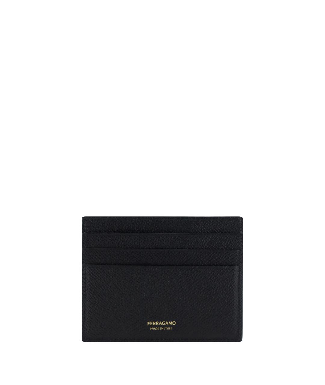 FERRAGAMO Черный кожаный кошелек, фото 2