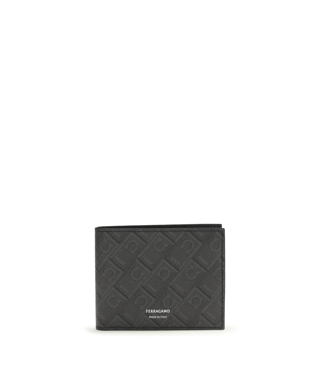 FERRAGAMO Серый кожаный кошелек, фото 1