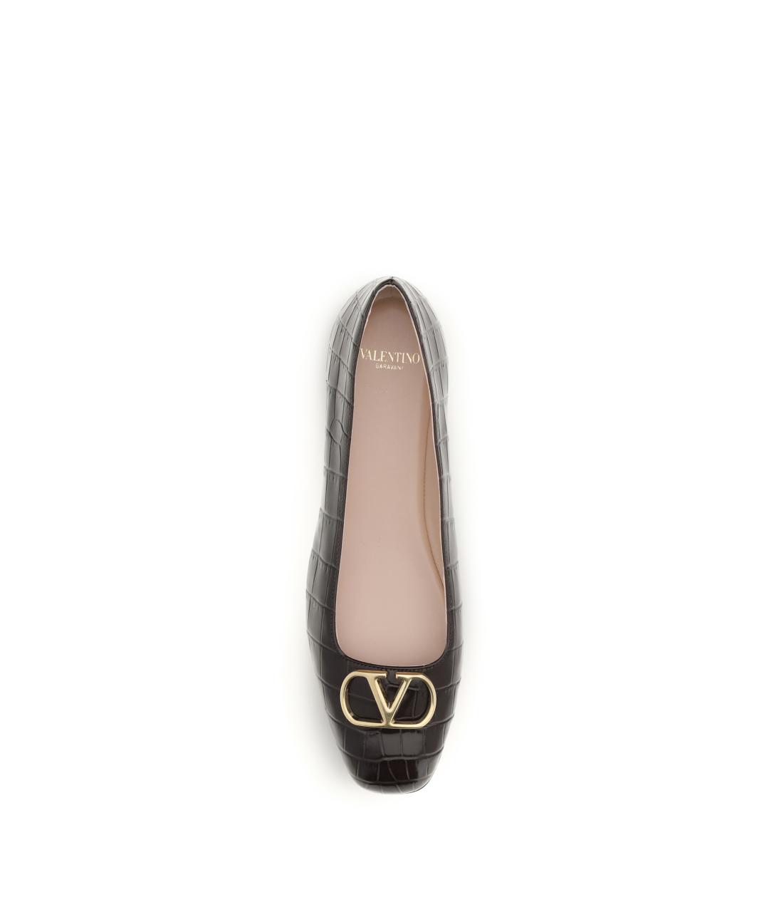 VALENTINO Коричневые балетки из лакированной кожи, фото 4