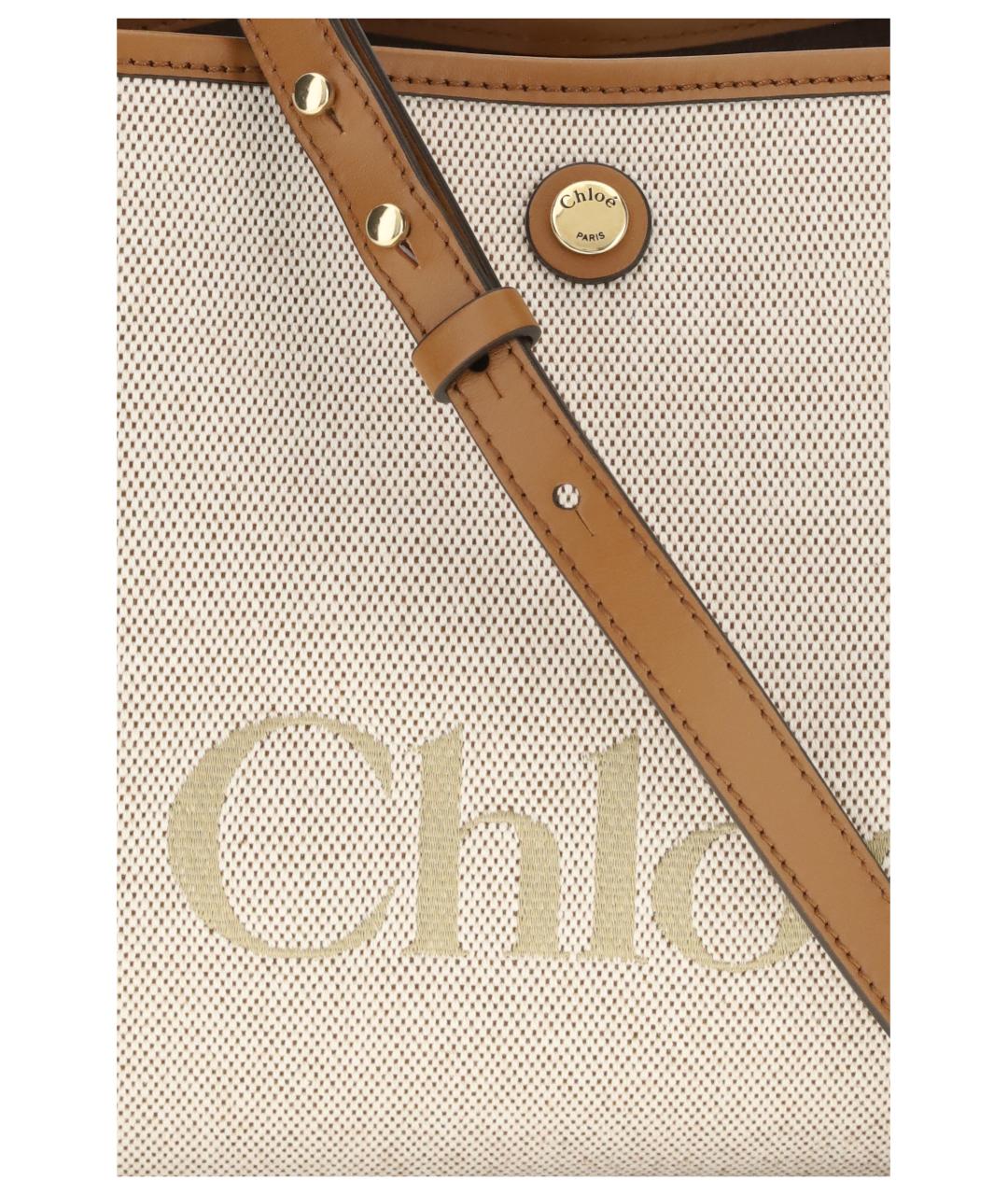 CHLOE Бежевая тканевая сумка через плечо, фото 4