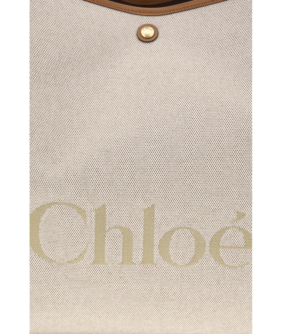 CHLOE Коричневая хлопковая сумка тоут, фото 4