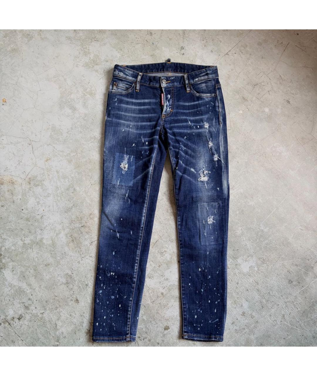 DSQUARED2 Синие хлопковые джинсы слим, фото 5