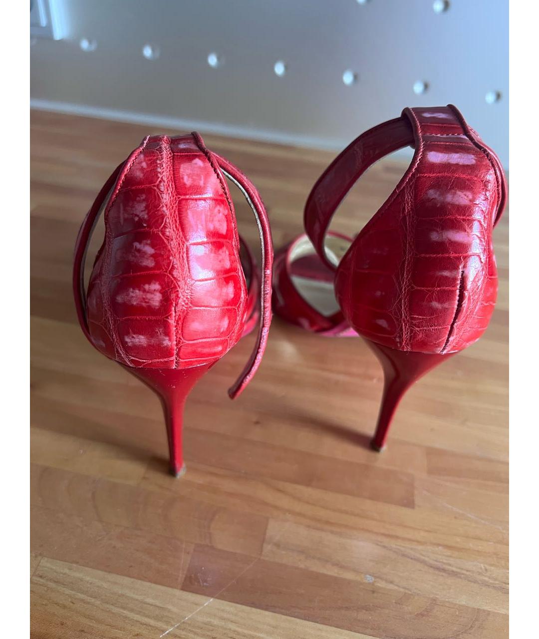 UNGARO Коралловые босоножки из экзотической кожи, фото 4