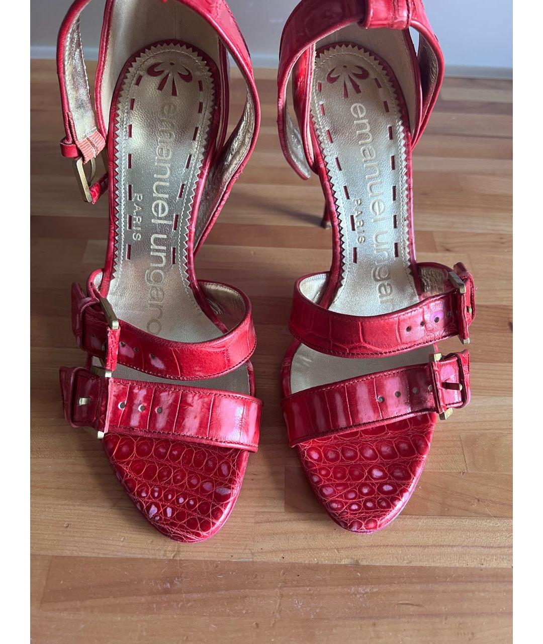 UNGARO Коралловые босоножки из экзотической кожи, фото 2