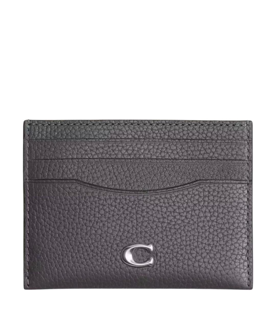 COACH Серый кожаный кардхолдер, фото 1