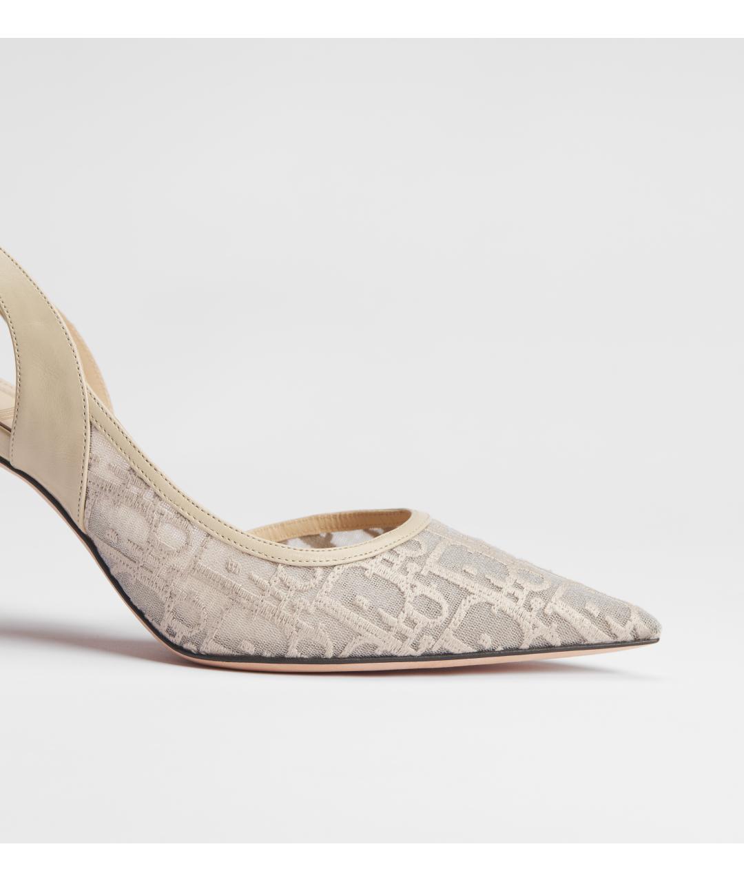 CHRISTIAN DIOR Бежевые синтетические туфли, фото 4