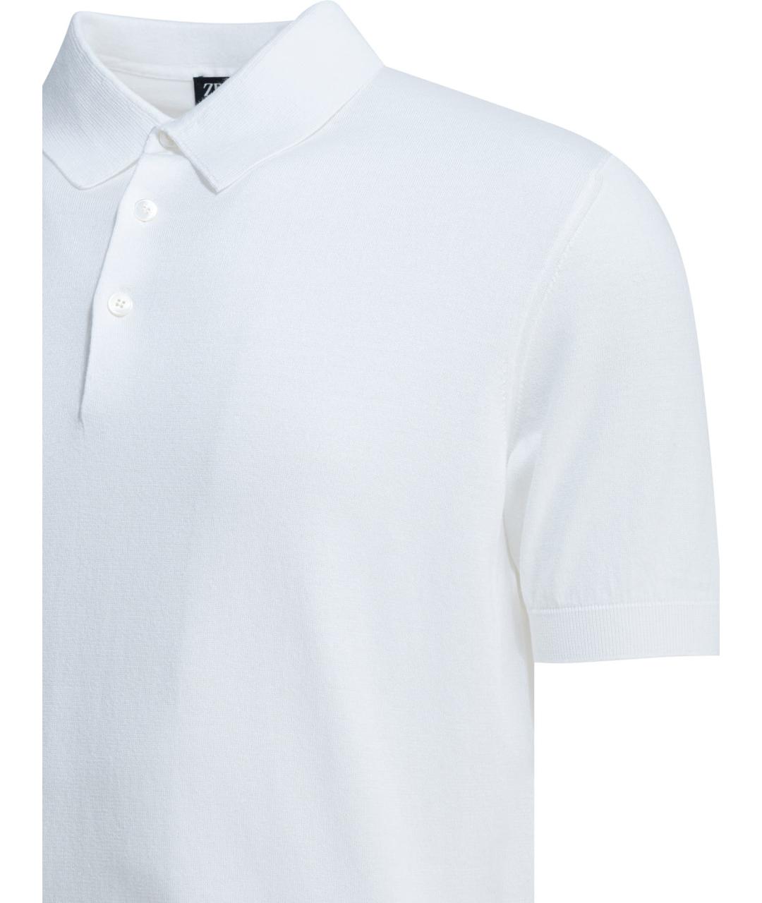 ZEGNA Белая хлопковая футболка, фото 4