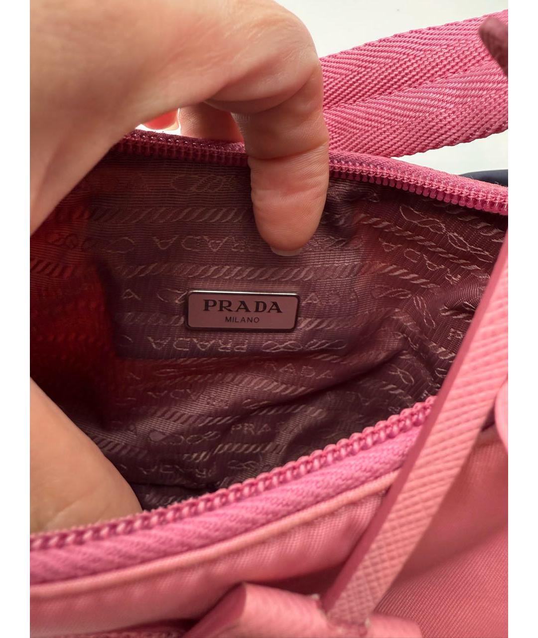 PRADA Коралловая сумка с короткими ручками, фото 4