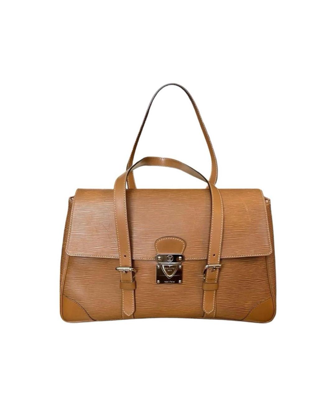 LOUIS VUITTON Бежевая кожаная сумка с короткими ручками, фото 1