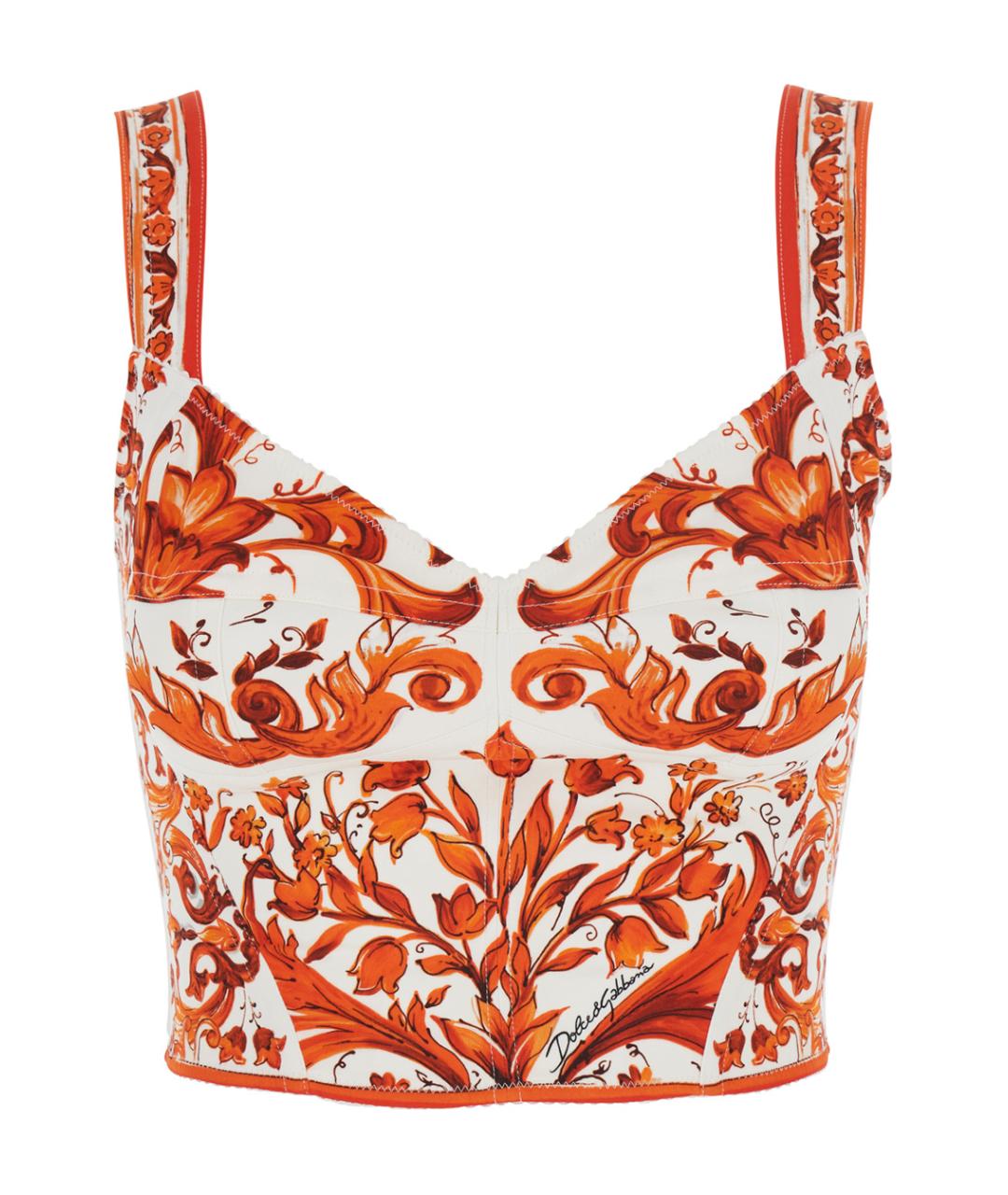 DOLCE&GABBANA Оранжевая шелковая блузы, фото 1