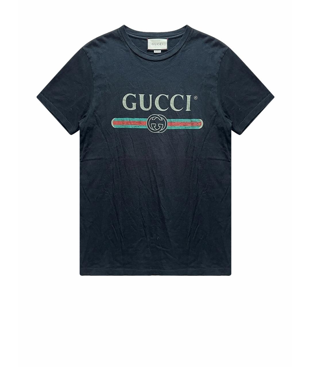 GUCCI Черная хлопковая футболка, фото 1
