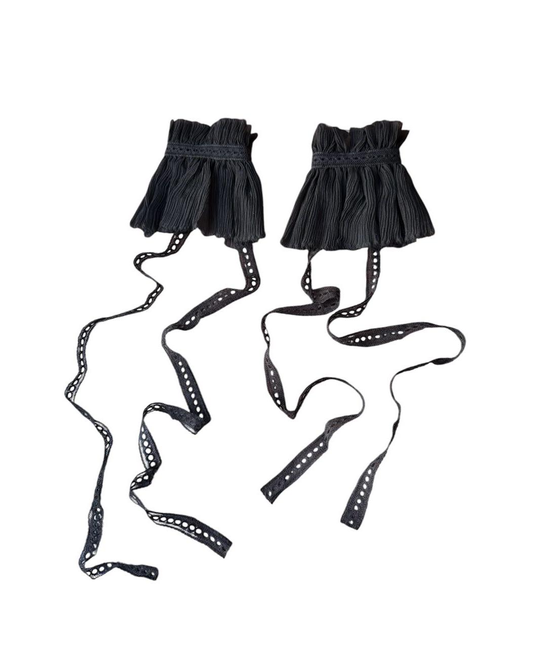 ANN DEMEULEMEESTER Черные шелковые митенки, фото 6