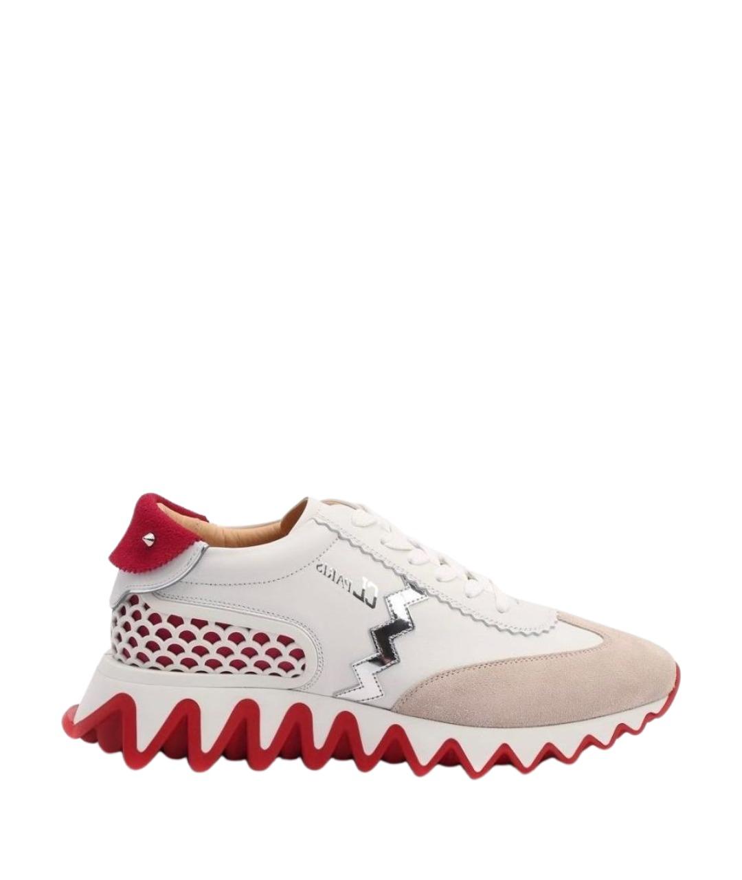 CHRISTIAN LOUBOUTIN Белые кожаные кеды, фото 1