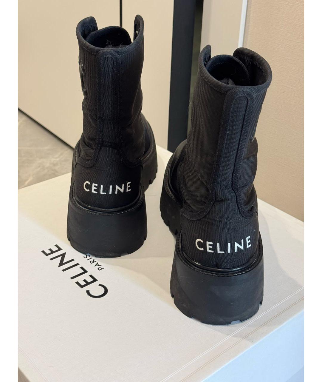 CELINE Черные текстильные ботинки, фото 4