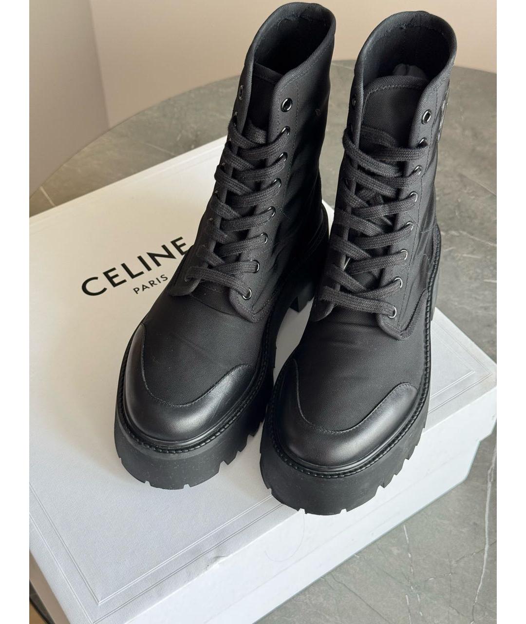 CELINE Черные текстильные ботинки, фото 2