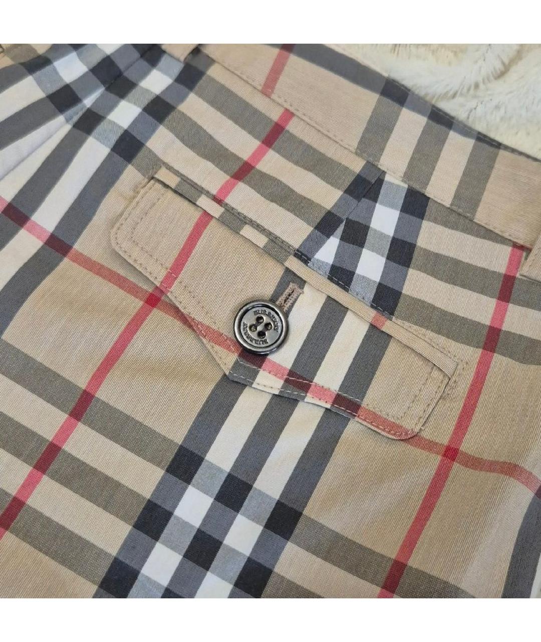 BURBERRY Бежевые хлопковые шорты, фото 7