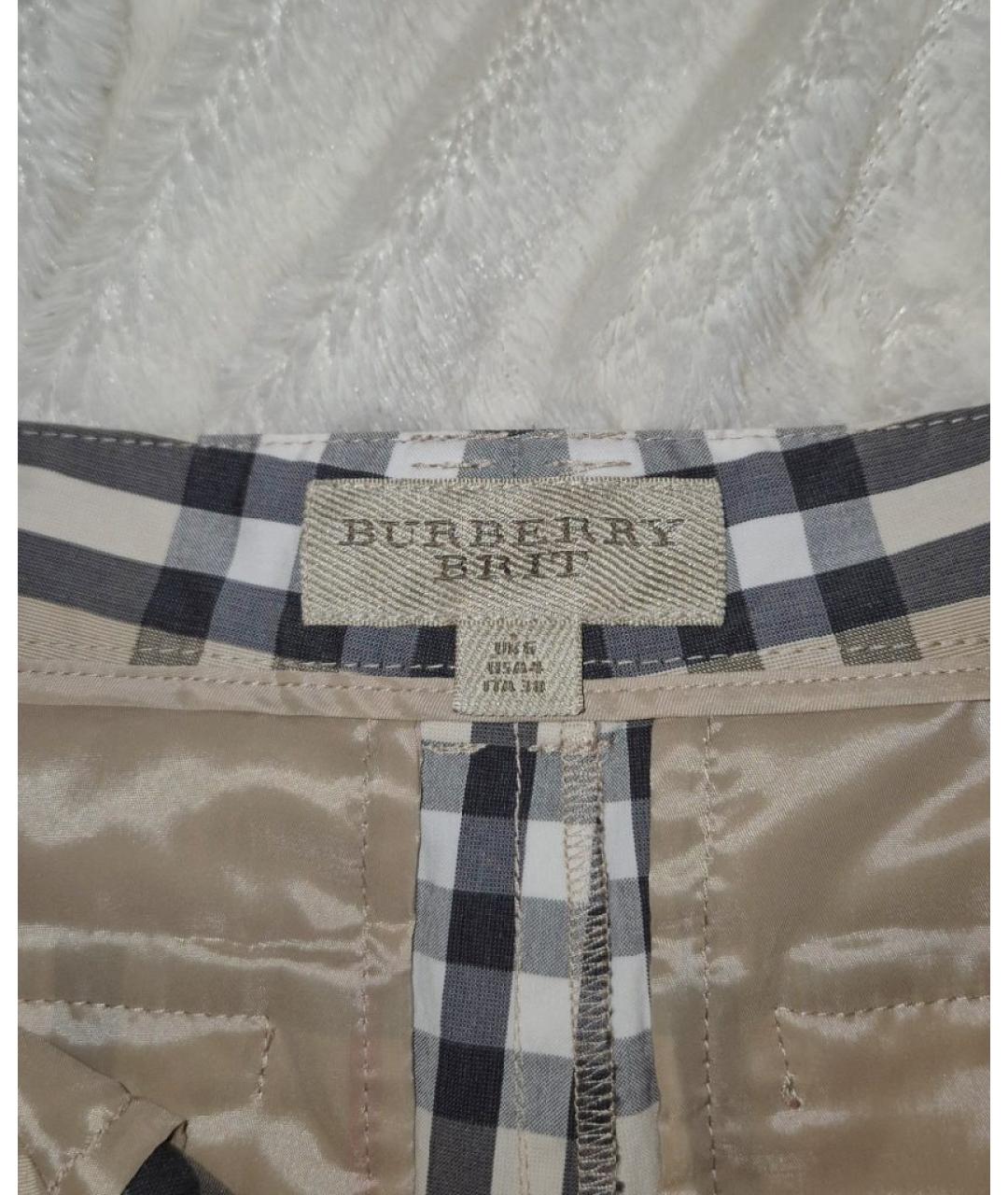 BURBERRY Бежевые хлопковые шорты, фото 3