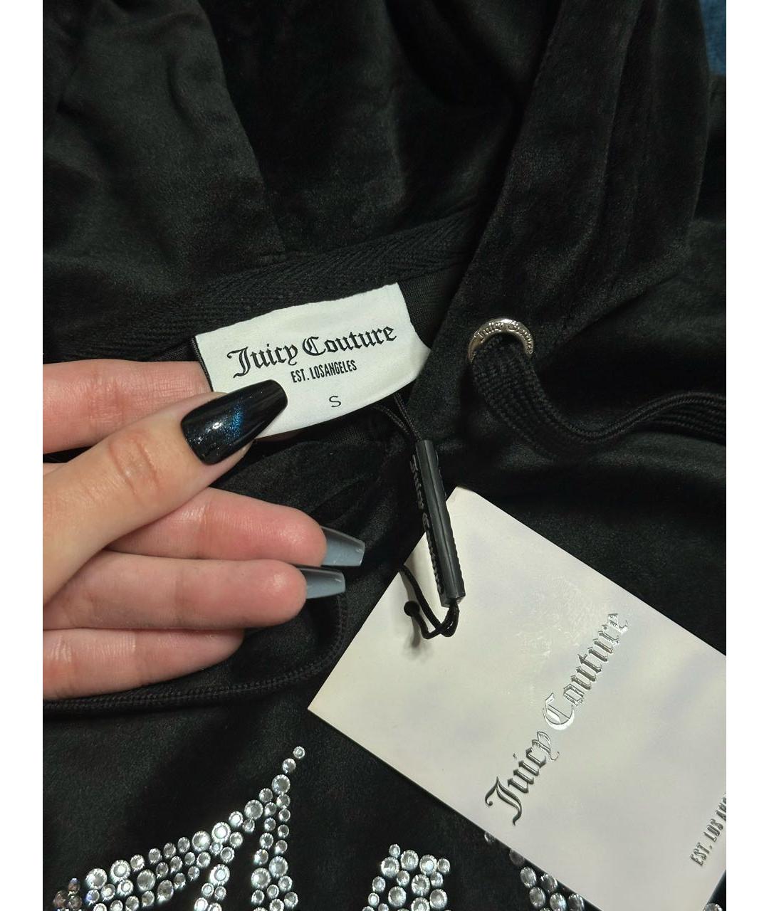 JUICY COUTURE Черный велюровый костюм с брюками, фото 4