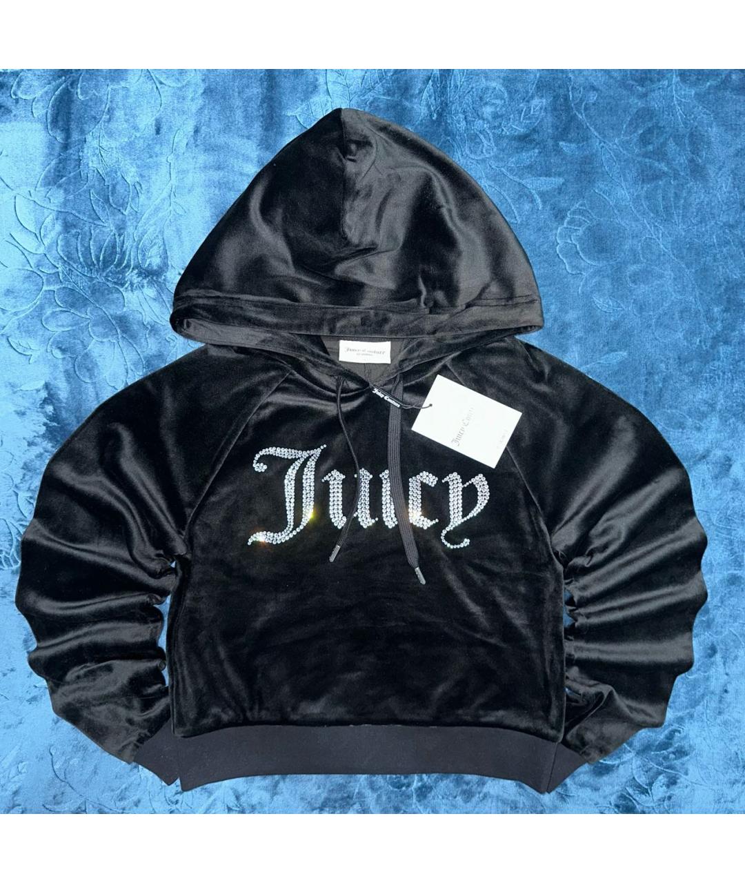 JUICY COUTURE Черный велюровый костюм с брюками, фото 8