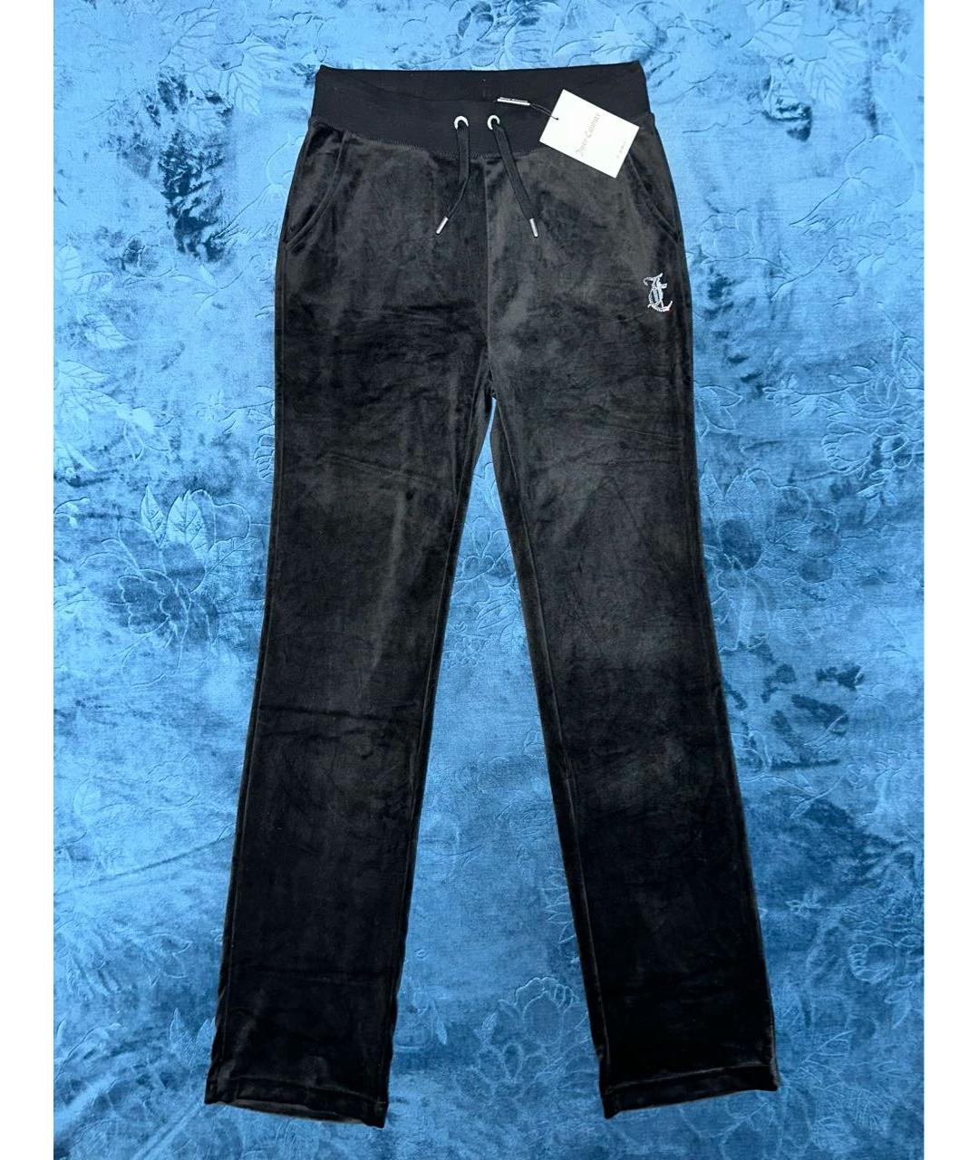 JUICY COUTURE Черный велюровый костюм с брюками, фото 3