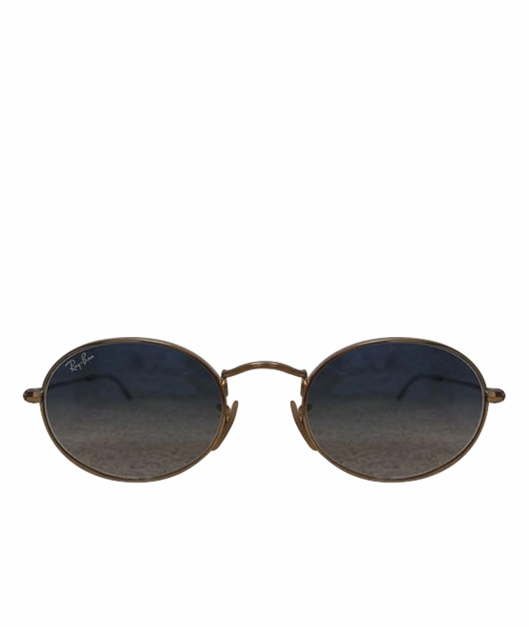 RAY BAN Золотые металлические солнцезащитные очки, фото 1